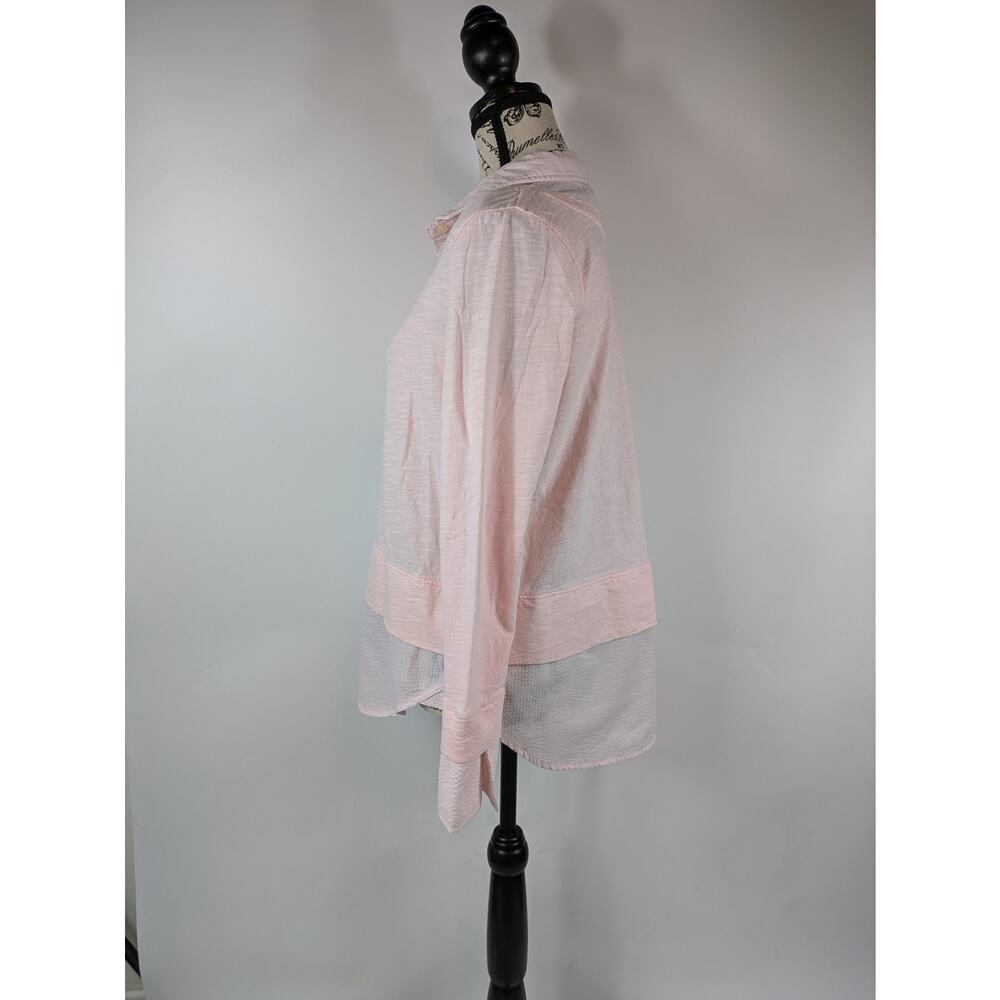 Tommy Hilfiger Womens Small Layered Blouse Light Pink Casual Work Top Shirt - Picture 2 of 11